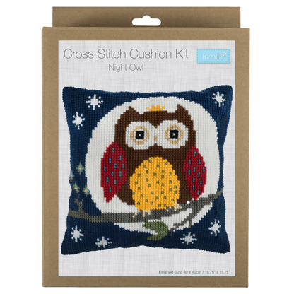 Trimits Cushion Night Owl Cross Stitch Kit - CraftSource Market: Craft Supplies & Kits Embroidery and Cross Stitch