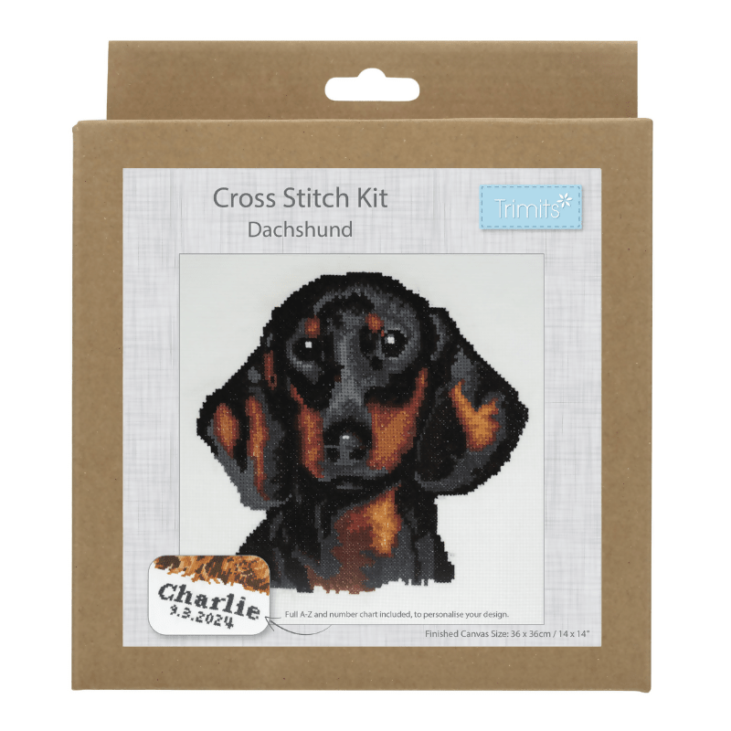 Trimits Dachshund Large Cross Stitch Kit - CraftSource Market: Craft Supplies & Kits Embroidery and Cross Stitch