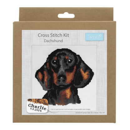 Trimits Dachshund Large Cross Stitch Kit - CraftSource Market: Craft Supplies & Kits Embroidery and Cross Stitch