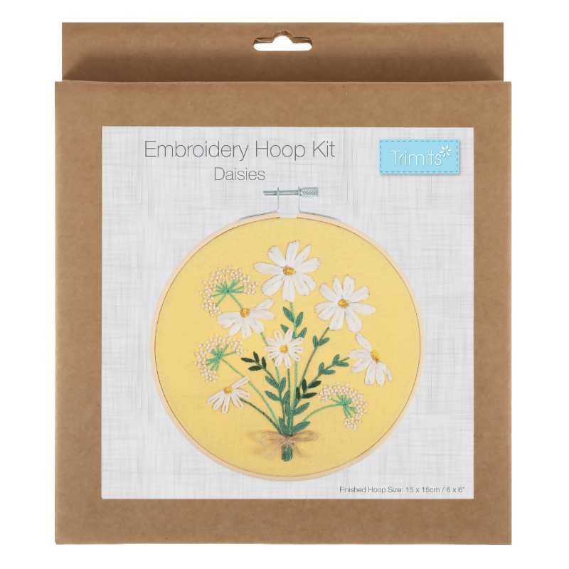 Trimits Daises Embroidery Hoop Kit - CraftSource Market: Craft Supplies & Kits Embroidery and Cross Stitch