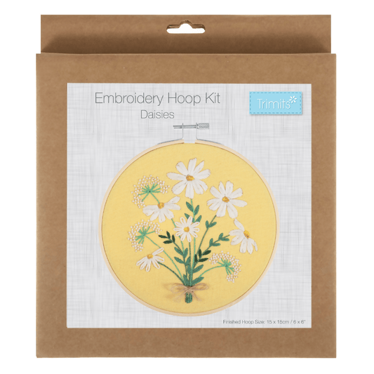 Trimits Daises Embroidery Hoop Kit - CraftSource Market: Craft Supplies & Kits Embroidery and Cross Stitch