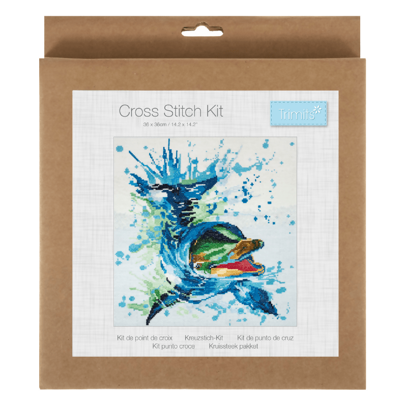 Trimits Dolphin Large Cross Stitch Kit - CraftSource Market: Craft Supplies & Kits Embroidery and Cross Stitch