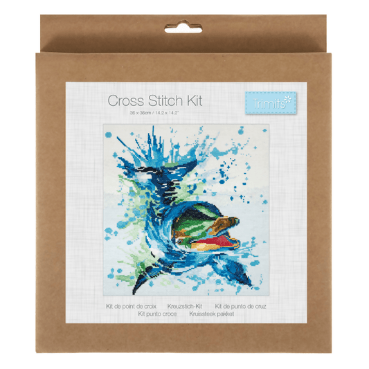 Trimits Dolphin Large Cross Stitch Kit - CraftSource Market: Craft Supplies & Kits Embroidery and Cross Stitch
