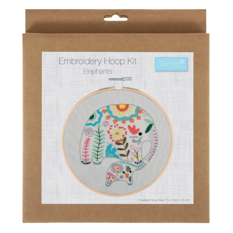 Trimits Elephants Embroidery Hoop Kit - CraftSource Market: Craft Supplies & Kits Embroidery and Cross Stitch
