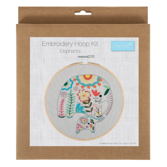 Trimits Elephants Embroidery Hoop Kit - CraftSource Market: Craft Supplies & Kits Embroidery and Cross Stitch
