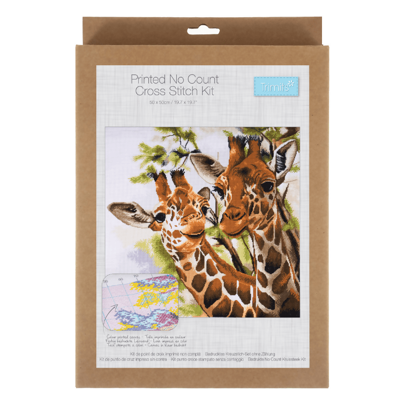 Trimits Extra Large Giraffes Cross Stitch Kit - CraftSource Market: Craft Supplies & Kits Embroidery and Cross Stitch