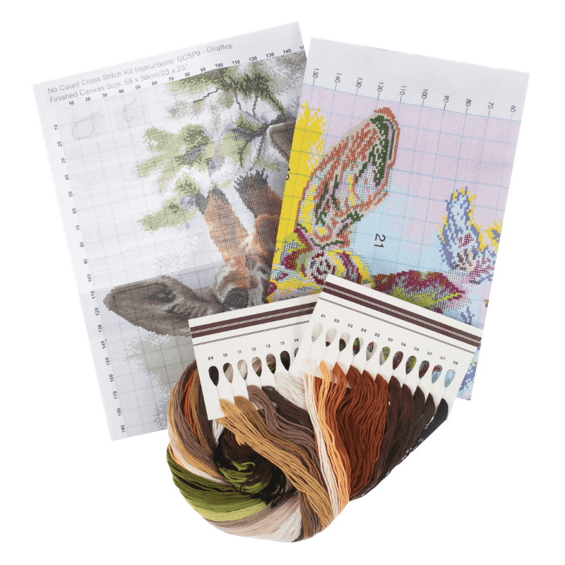 Trimits Extra Large Giraffes Cross Stitch Kit - CraftSource Market: Craft Supplies & Kits Embroidery and Cross Stitch