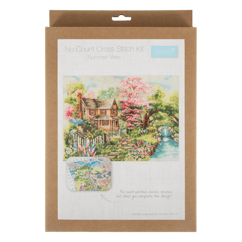 Trimits Extra Large Summer View Cross Stitch Kit - CraftSource Market: Craft Supplies & Kits Embroidery and Cross Stitch