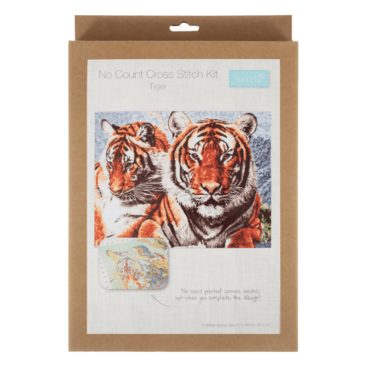 Trimits Extra Large Tiger Cross Stitch Kit - CraftSource Market: Craft Supplies & Kits Embroidery and Cross Stitch