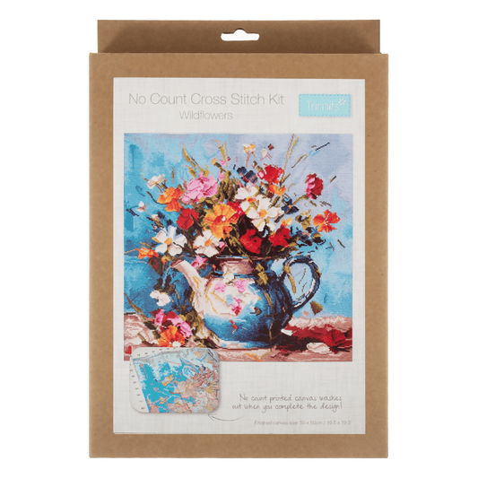 Trimits Extra Large Wild Flowers Cross Stitch Kit - CraftSource Market: Craft Supplies & Kits Embroidery and Cross Stitch
