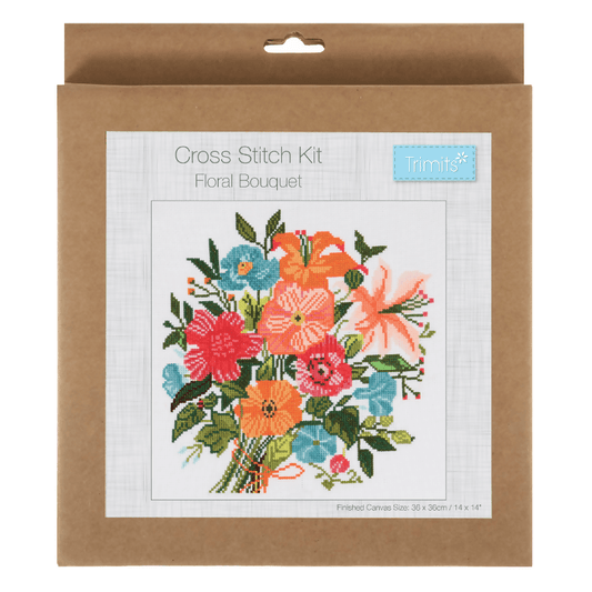 Trimits Floral Bouquet Large Cross Stitch Kit - CraftSource Market: Craft Supplies & Kits Embroidery and Cross Stitch