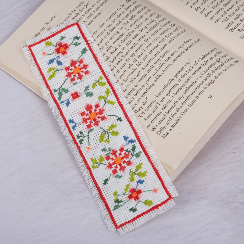Trimits Floral Cross Stitch Bookmark Kit - CraftSource Market: Craft Supplies & Kits Embroidery and Cross Stitch