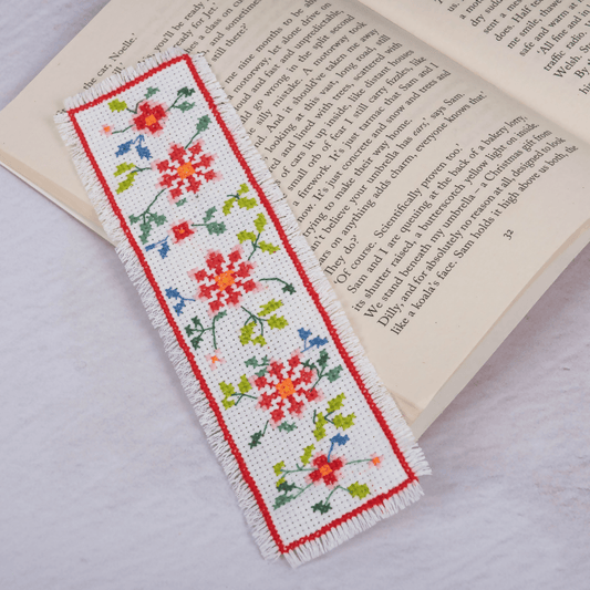 Trimits Floral Cross Stitch Bookmark Kit - CraftSource Market: Craft Supplies & Kits Embroidery and Cross Stitch