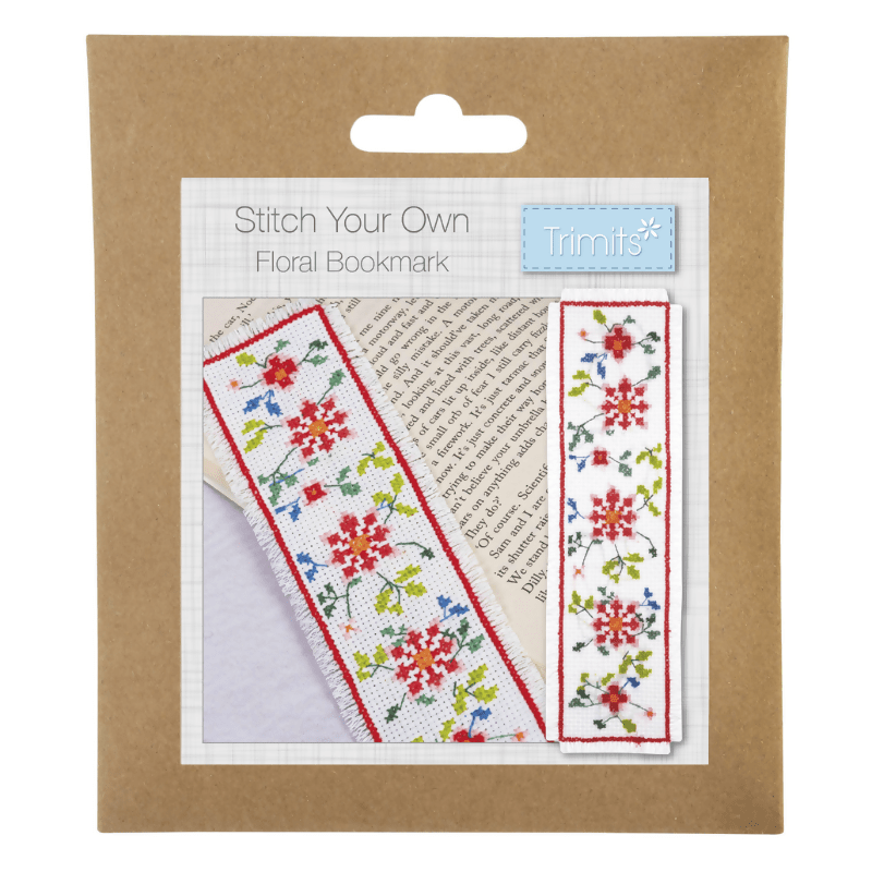 Trimits Floral Cross Stitch Bookmark Kit - CraftSource Market: Craft Supplies & Kits Embroidery and Cross Stitch