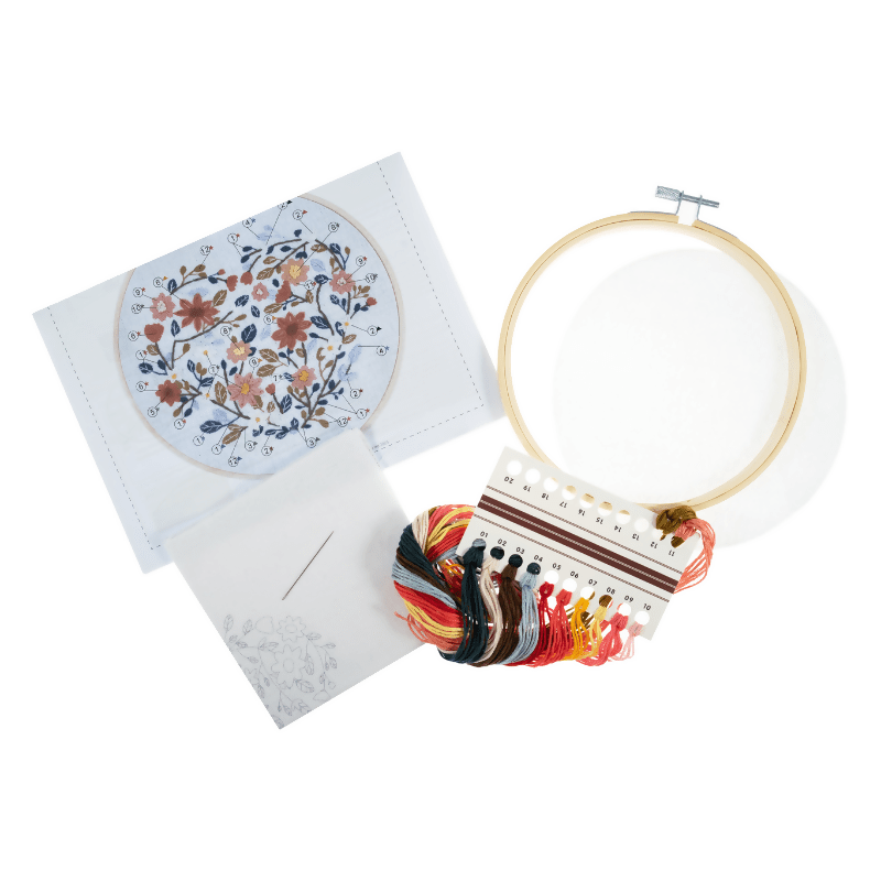 Trimits Floral Heart Embroidery Hoop Kit - CraftSource Market: Craft Supplies & Kits Embroidery and Cross Stitch