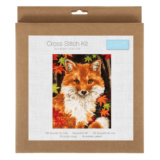 Trimits Fox Large Cross Stitch Kit - CraftSource Market: Craft Supplies & Kits Embroidery and Cross Stitch