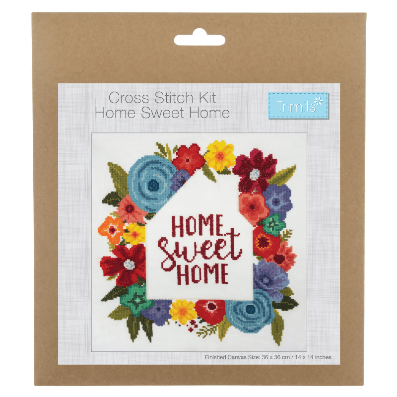 Trimits Home Sweet Home Large Cross Stitch Kit - CraftSource Market: Craft Supplies & Kits Embroidery and Cross Stitch