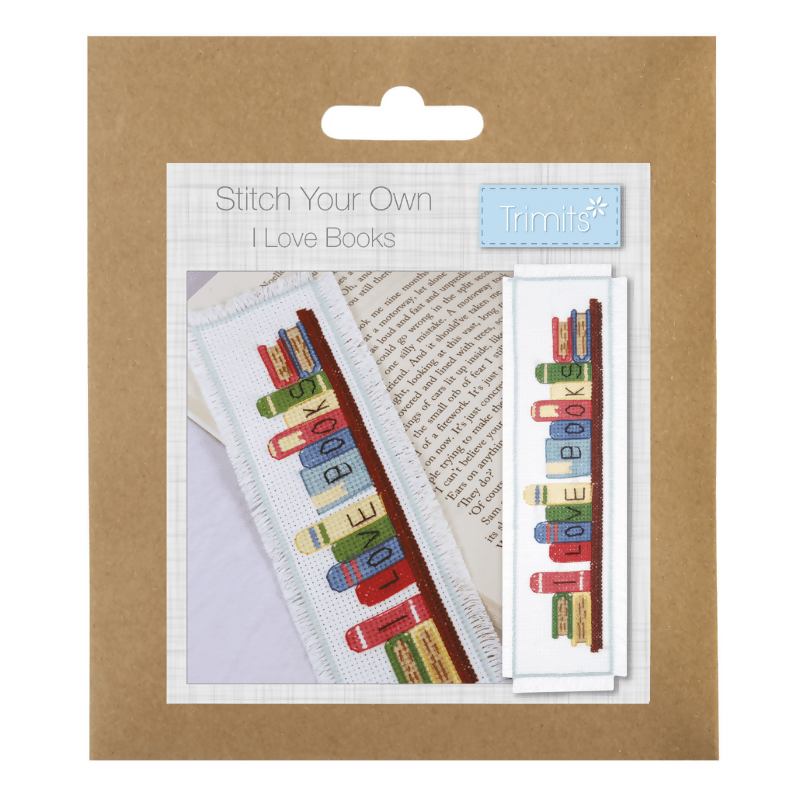Trimits I Love Books Cross Stitch Bookmark Kit - CraftSource Market: Craft Supplies & Kits Embroidery and Cross Stitch