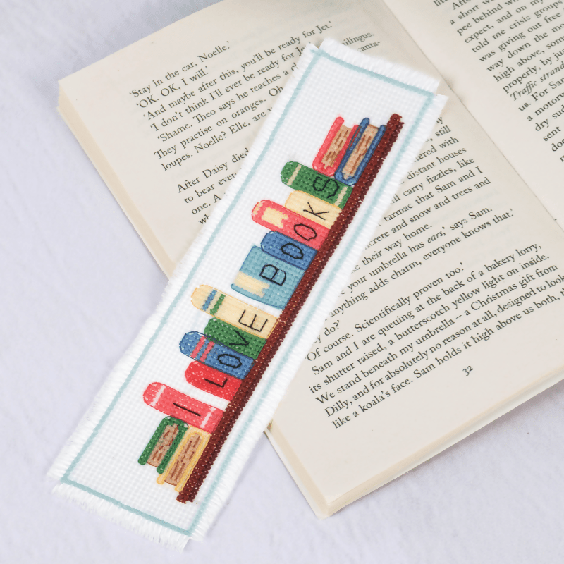 Trimits I Love Books Cross Stitch Bookmark Kit - CraftSource Market: Craft Supplies & Kits Embroidery and Cross Stitch