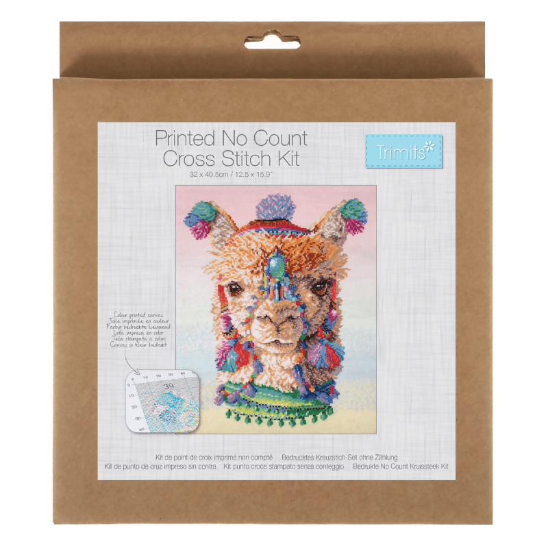 Trimits Large Alpaca Cross Stitch Kit - CraftSource Market: Craft Supplies & Kits Embroidery and Cross Stitch