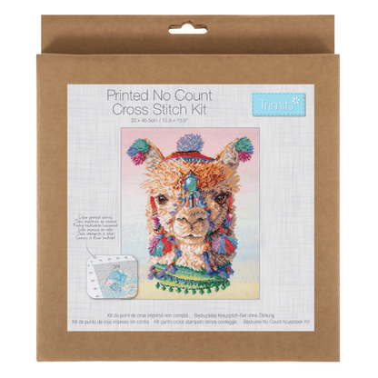 Trimits Large Alpaca Cross Stitch Kit - CraftSource Market: Craft Supplies & Kits Embroidery and Cross Stitch