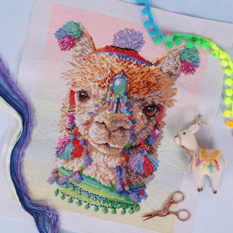 Trimits Large Alpaca Cross Stitch Kit - CraftSource Market: Craft Supplies & Kits Embroidery and Cross Stitch