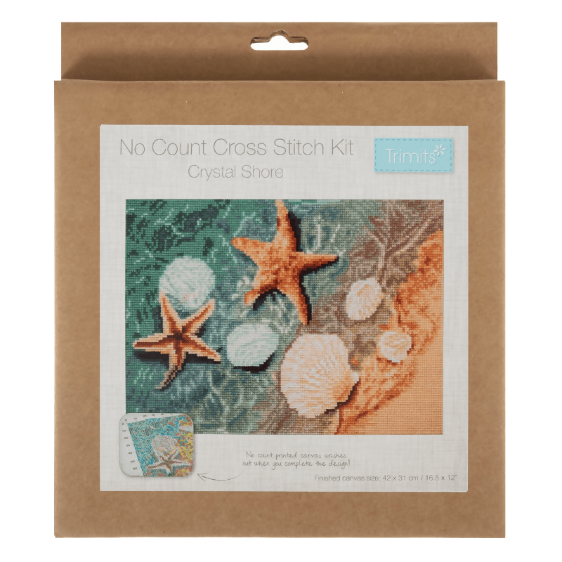 Trimits Large Crystal Shore Cross Stitch Kit - CraftSource Market: Craft Supplies & Kits Embroidery and Cross Stitch