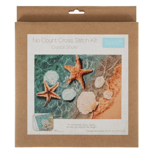Trimits Large Crystal Shore Cross Stitch Kit - CraftSource Market: Craft Supplies & Kits Embroidery and Cross Stitch