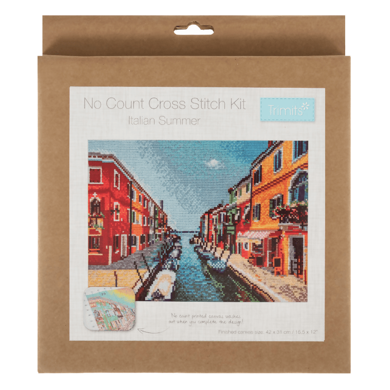 Trimits Large Italian Summer Cross Stitch Kit - CraftSource Market: Craft Supplies & Kits Embroidery and Cross Stitch