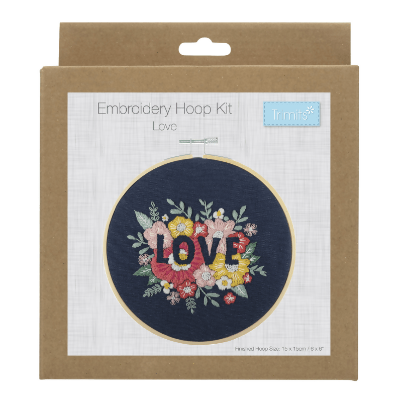 Trimits Love Embroidery Hoop Kit - CraftSource Market: Craft Supplies & Kits Embroidery and Cross Stitch