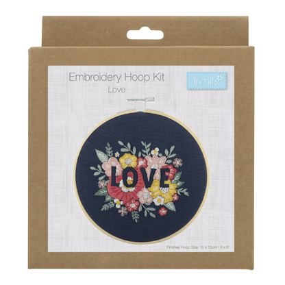 Trimits Love Embroidery Hoop Kit - CraftSource Market: Craft Supplies & Kits Embroidery and Cross Stitch