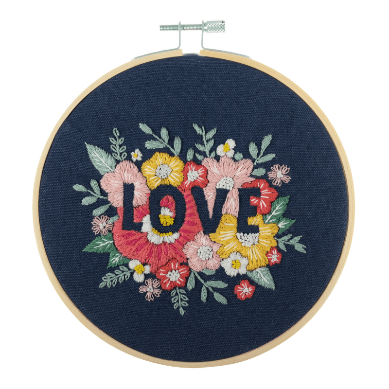 Trimits Love Embroidery Hoop Kit - CraftSource Market: Craft Supplies & Kits Embroidery and Cross Stitch