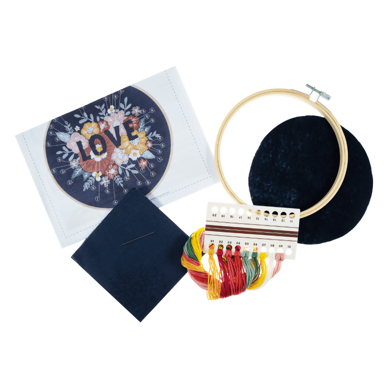 Trimits Love Embroidery Hoop Kit - CraftSource Market: Craft Supplies & Kits Embroidery and Cross Stitch