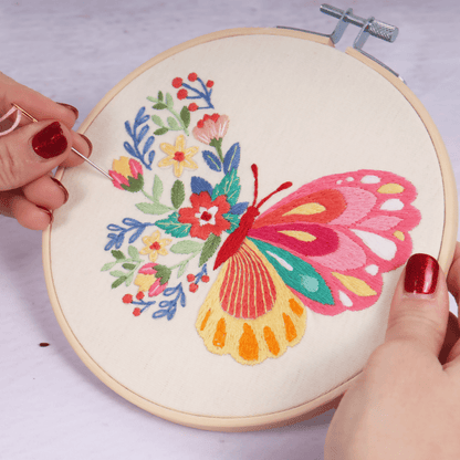 Trimits Ombre Butterfly Embroidery Hoop Kit - CraftSource Market: Craft Supplies & Kits Embroidery and Cross Stitch