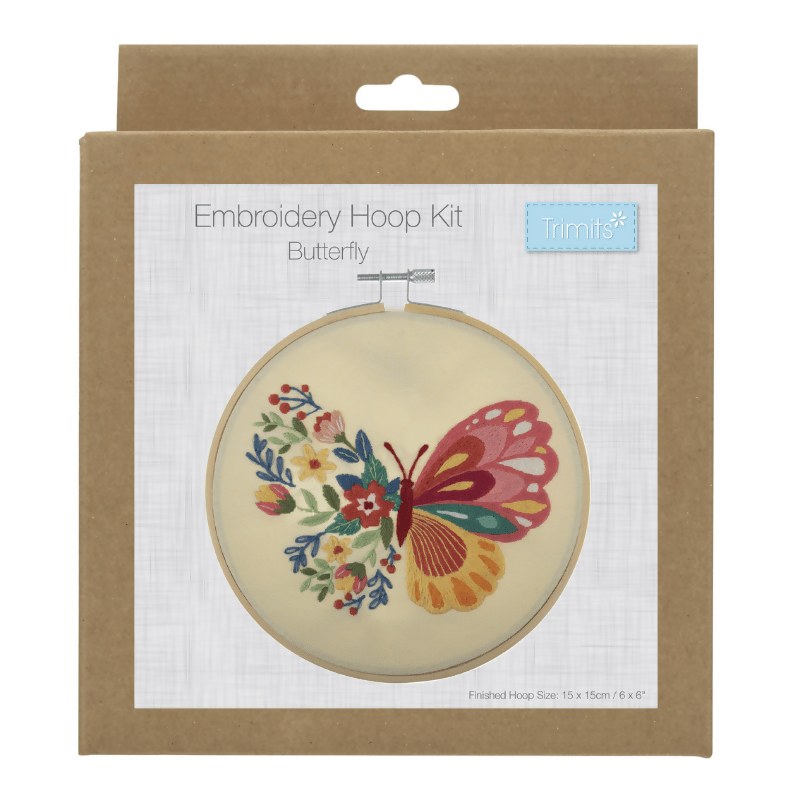 Trimits Ombre Butterfly Embroidery Hoop Kit - CraftSource Market: Craft Supplies & Kits Embroidery and Cross Stitch