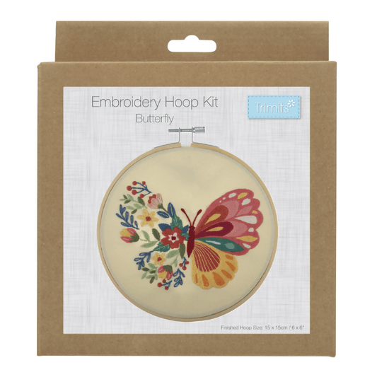 Trimits Ombre Butterfly Embroidery Hoop Kit - CraftSource Market: Craft Supplies & Kits Embroidery and Cross Stitch