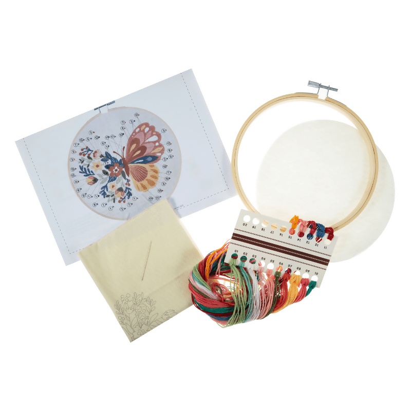 Trimits Ombre Butterfly Embroidery Hoop Kit - CraftSource Market: Craft Supplies & Kits Embroidery and Cross Stitch