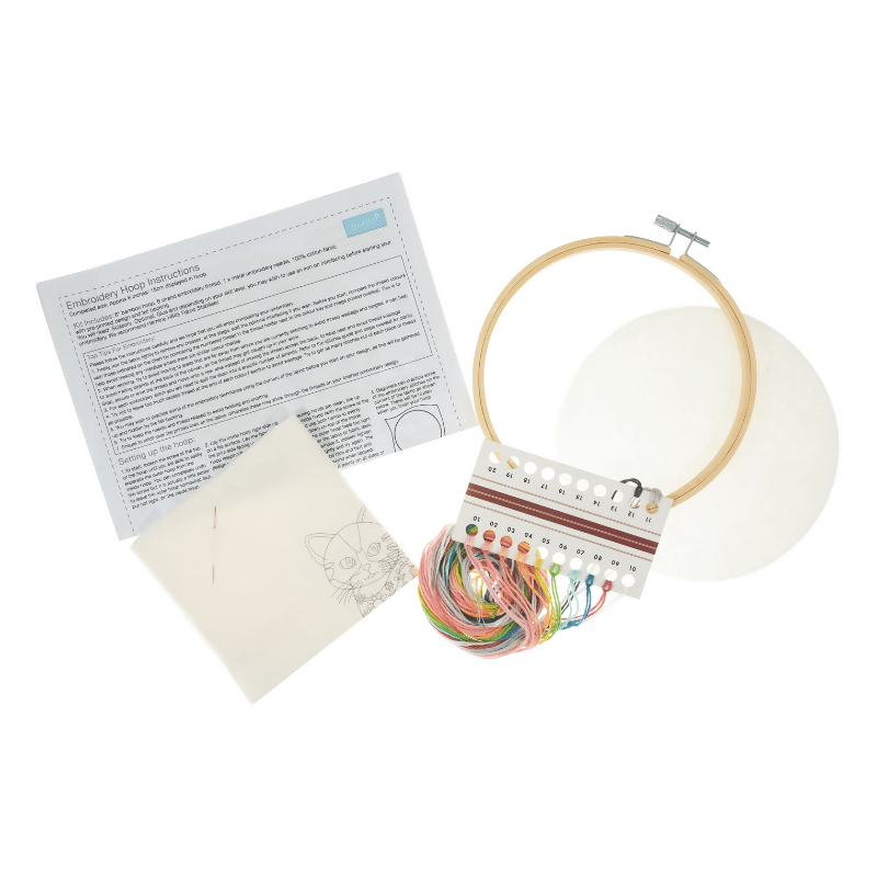 Trimits Ombre Kit Cat Embroidery Hoop Kit - CraftSource Market: Craft Supplies & Kits Embroidery and Cross Stitch
