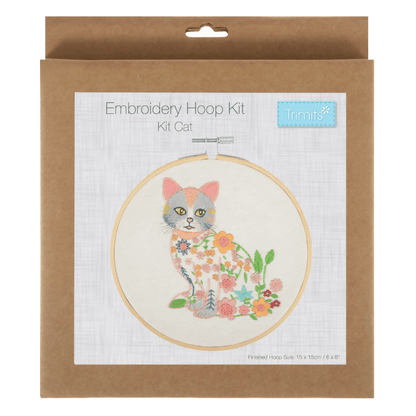 Trimits Ombre Kit Cat Embroidery Hoop Kit - CraftSource Market: Craft Supplies & Kits Embroidery and Cross Stitch