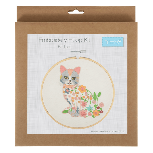 Trimits Ombre Kit Cat Embroidery Hoop Kit - CraftSource Market: Craft Supplies & Kits Embroidery and Cross Stitch