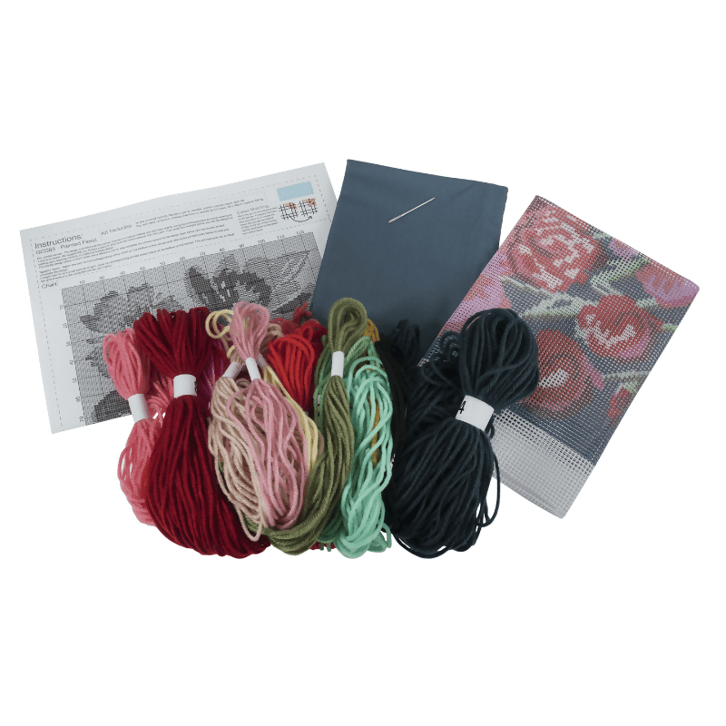 Trimits Painted Florals Half Stitch Cushion Kit - CraftSource Market: Craft Supplies & Kits Embroidery and Cross Stitch