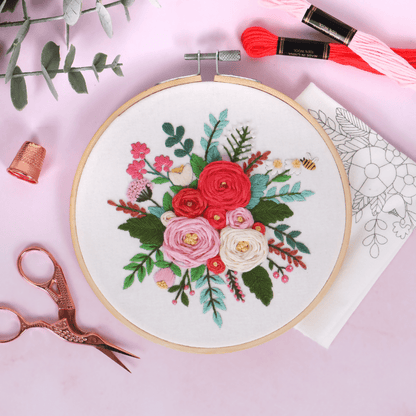 Trimits Rose Embroidery Hoop Kit - CraftSource Market: Craft Supplies & Kits Embroidery and Cross Stitch