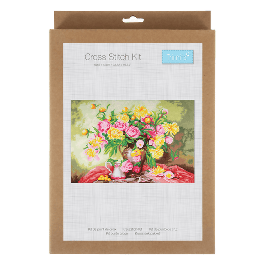 Trimits Roses XL Cross Stitch Kit - CraftSource Market: Craft Supplies & Kits Embroidery and Cross Stitch