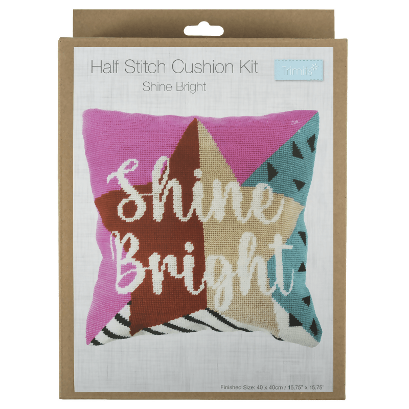 Trimits Shine Bright Half Stitch Cushion Kit - CraftSource Market: Craft Supplies & Kits Embroidery and Cross Stitch