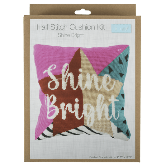 Trimits Shine Bright Half Stitch Cushion Kit - CraftSource Market: Craft Supplies & Kits Embroidery and Cross Stitch