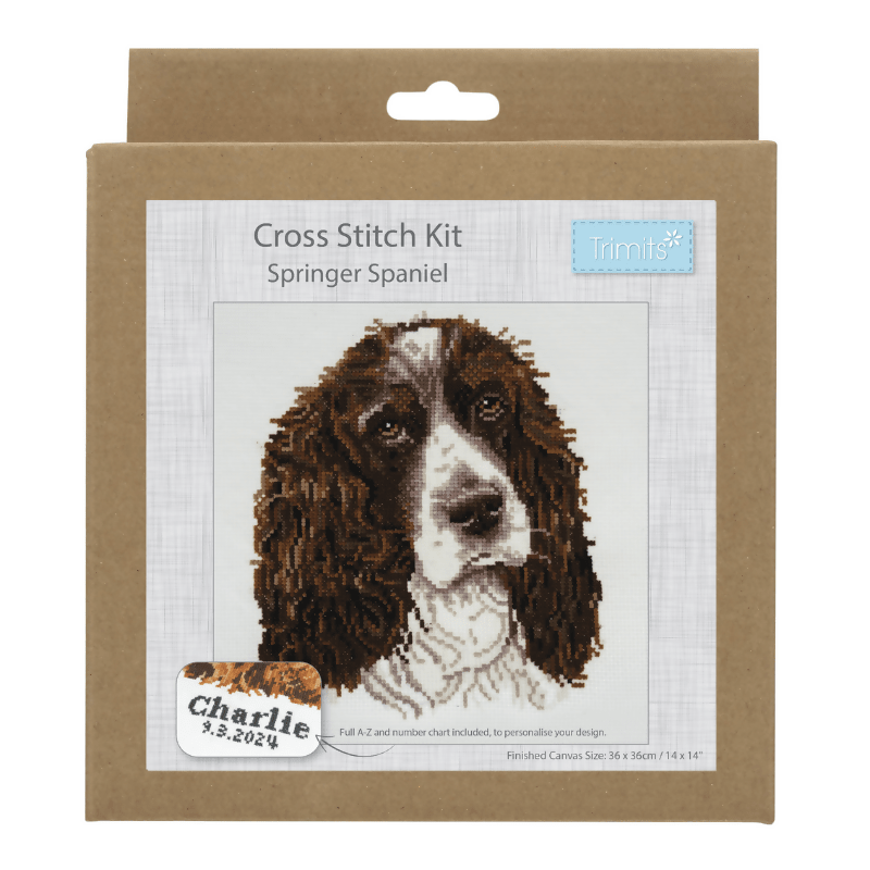 Trimits Springer Spaniel Large Cross Stitch Kit - CraftSource Market: Craft Supplies & Kits Embroidery and Cross Stitch