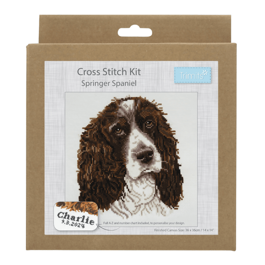 Trimits Springer Spaniel Large Cross Stitch Kit - CraftSource Market: Craft Supplies & Kits Embroidery and Cross Stitch