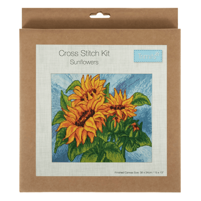 Trimits Sun Flowers Large Cross Stitch Kit - CraftSource Market: Craft Supplies & Kits Embroidery and Cross Stitch