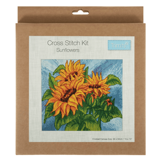 Trimits Sun Flowers Large Cross Stitch Kit - CraftSource Market: Craft Supplies & Kits Embroidery and Cross Stitch