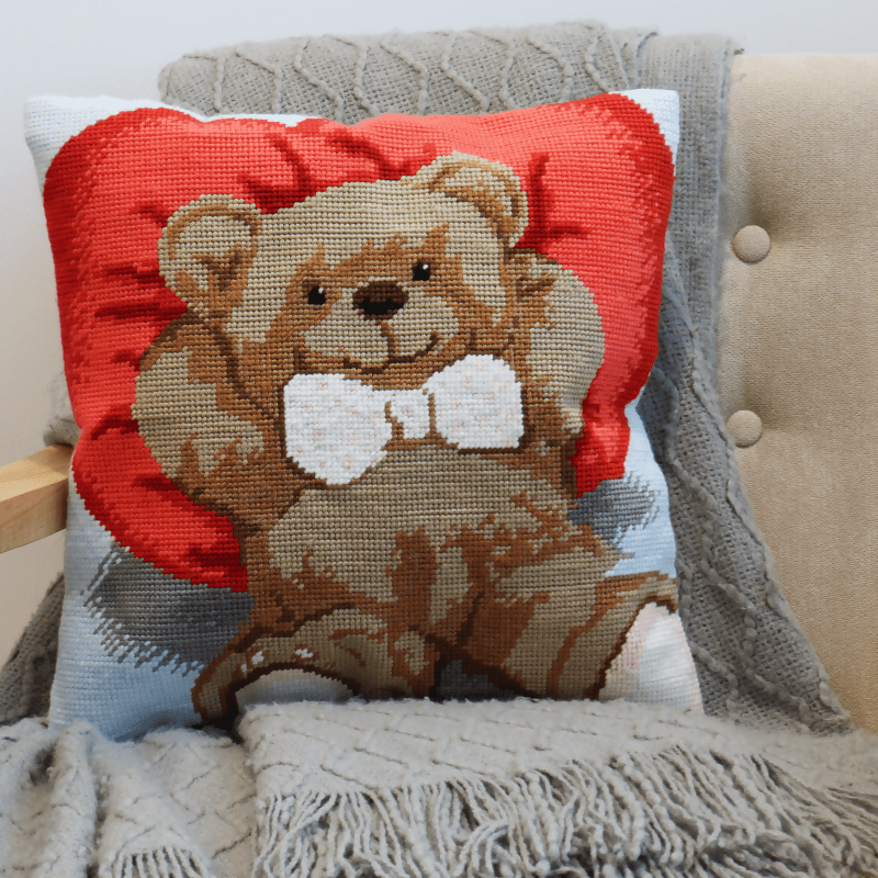 Trimits Ted Half Stitch Cushion Kit - CraftSource Market: Craft Supplies & Kits Embroidery and Cross Stitch